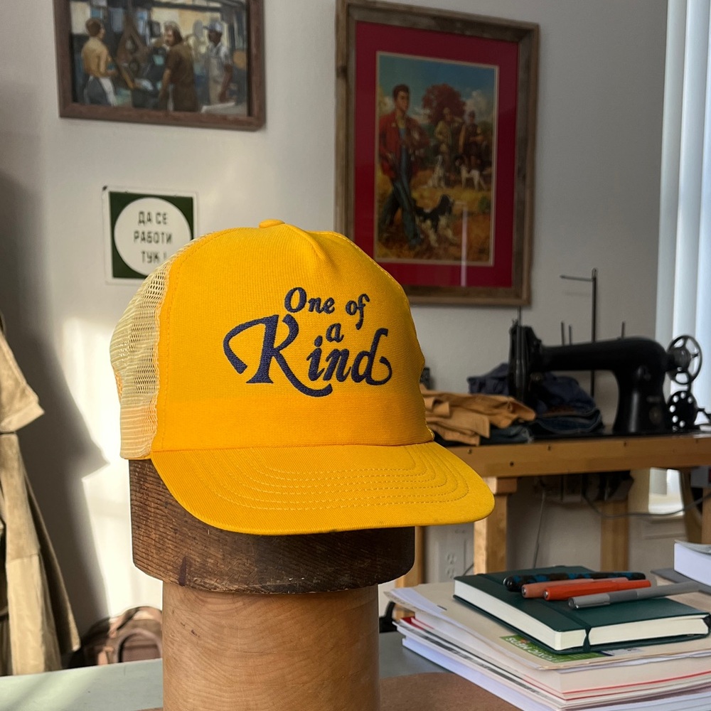 Vintage Yellow 'One of a Kind' Trucker Hat Made in USA